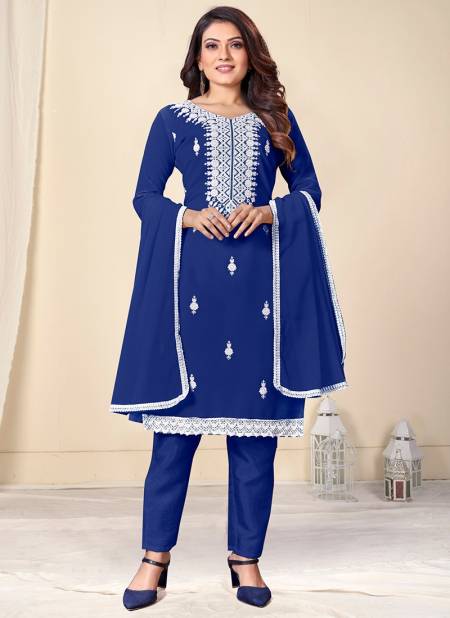 Blue Colour RAHUL NX New Latest Designer Georgette Dress Material Collection 511 D
